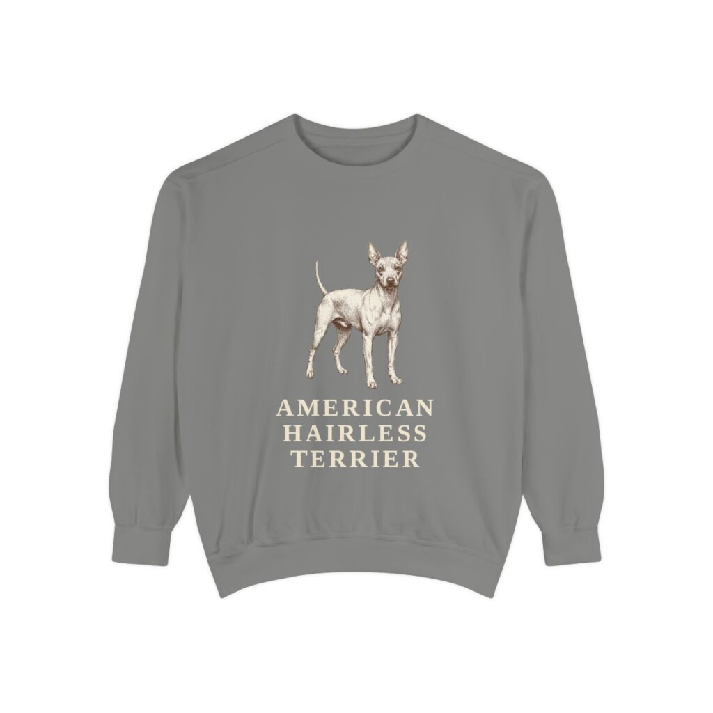 American Hairless Terrier Sweatshirt, Grey, front view