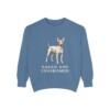American Hairless Terrier Humor Sweatshirt, Blue Jean, front view