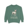 American Hairless Terrier Humor Sweatshirt, Light Green, front view