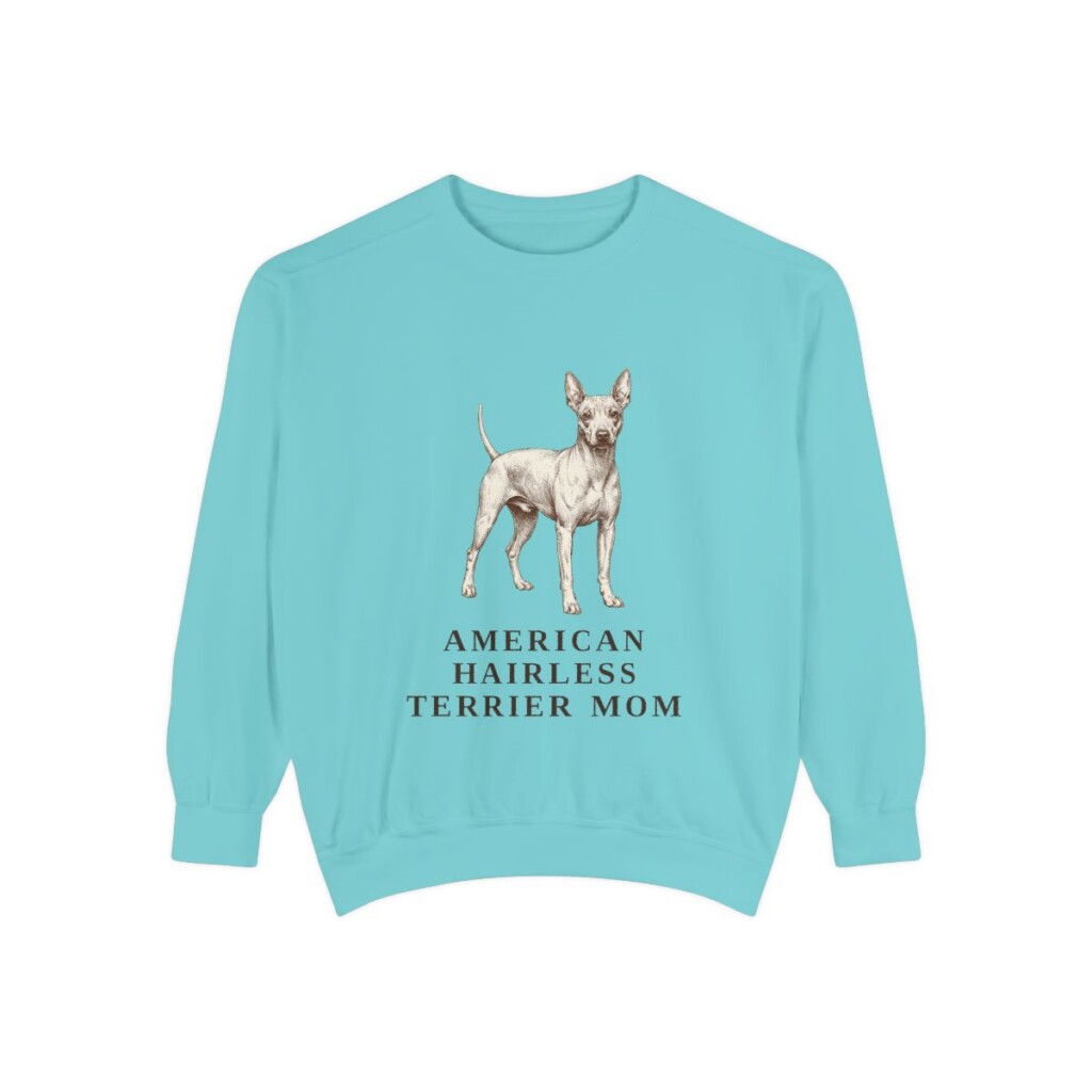 american-hairless-terrier-sweatshirt-mom-chalky-mint American Hairless Terrier Mom Sweatshirt, Chalky Mint, front view