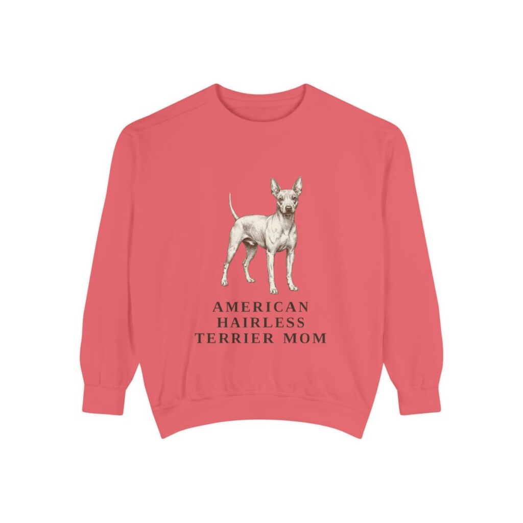 american-hairless-terrier-sweatshirt-mom-watermelon American Hairless Terrier Mom Sweatshirt, Watermelon, front view