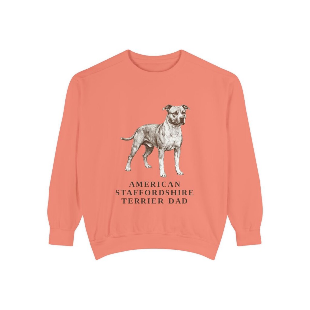american-staffordshire-terrier-sweatshirt-dad-terracotta American Staffordshire Terrier Dad Sweatshirt, Terracotta, front view