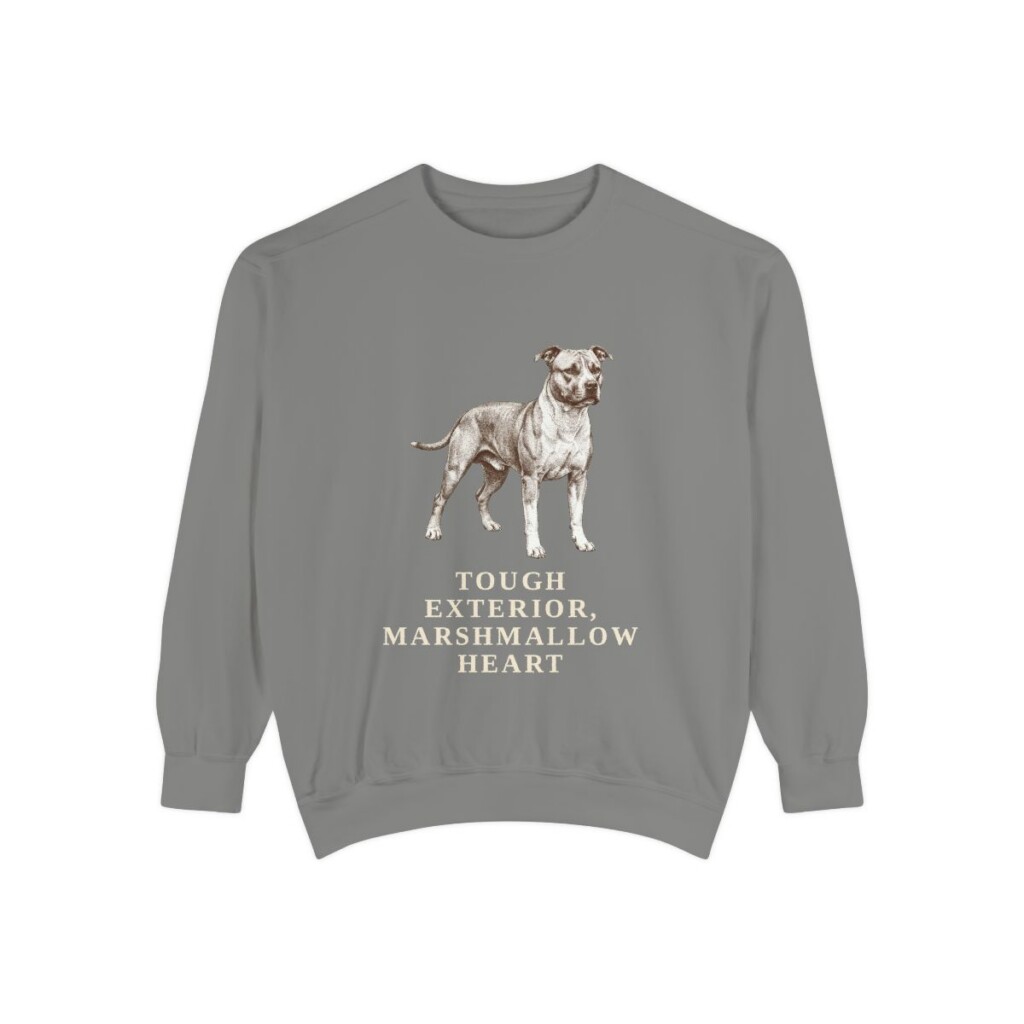 American Staffordshire Terrier Humor Sweatshirt, Grey, front view