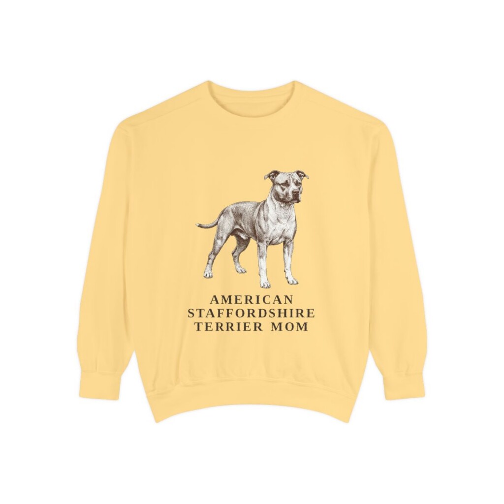 american-staffordshire-terrier-sweatshirt-mom-butter-1 American Staffordshire Terrier Mom Sweatshirt, Butter, front view