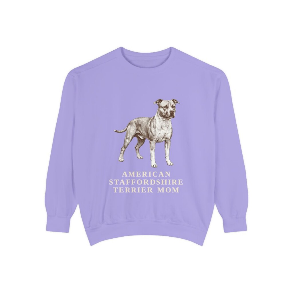 american-staffordshire-terrier-sweatshirt-mom-violet-1 American Staffordshire Terrier Mom Sweatshirt, Violet, front view