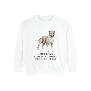 American Staffordshire Terrier Mom Sweatshirt, White, front view