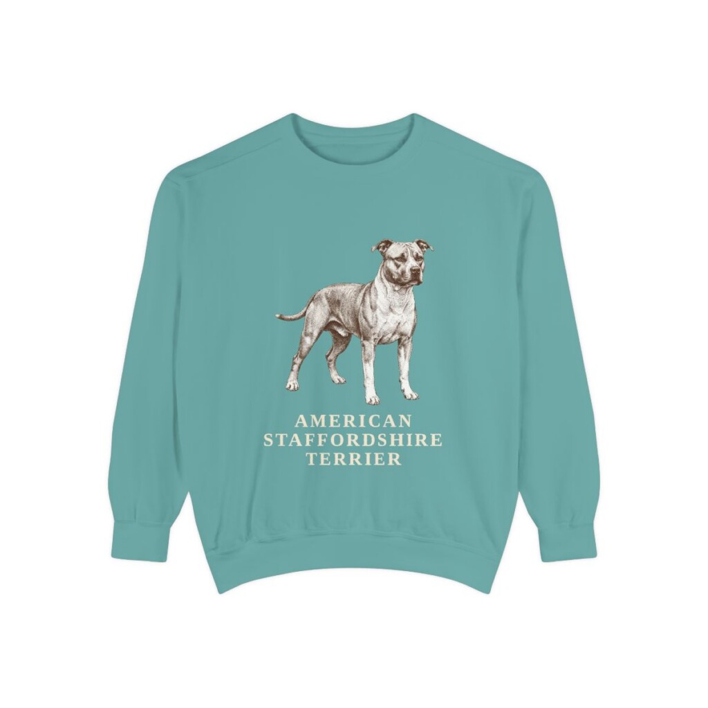 American Staffordshire Terrier Sweatshirt, Seafoam, front view