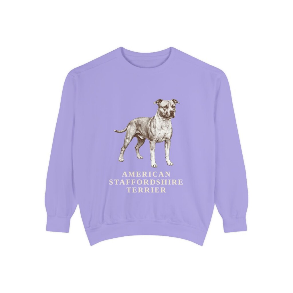 American Staffordshire Terrier Sweatshirt, Violet, front view