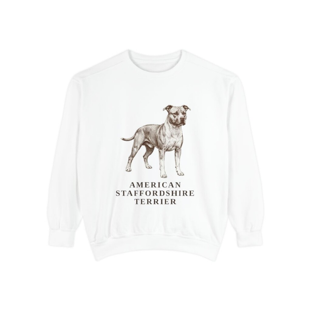 American Staffordshire Terrier Sweatshirt, White, front view
