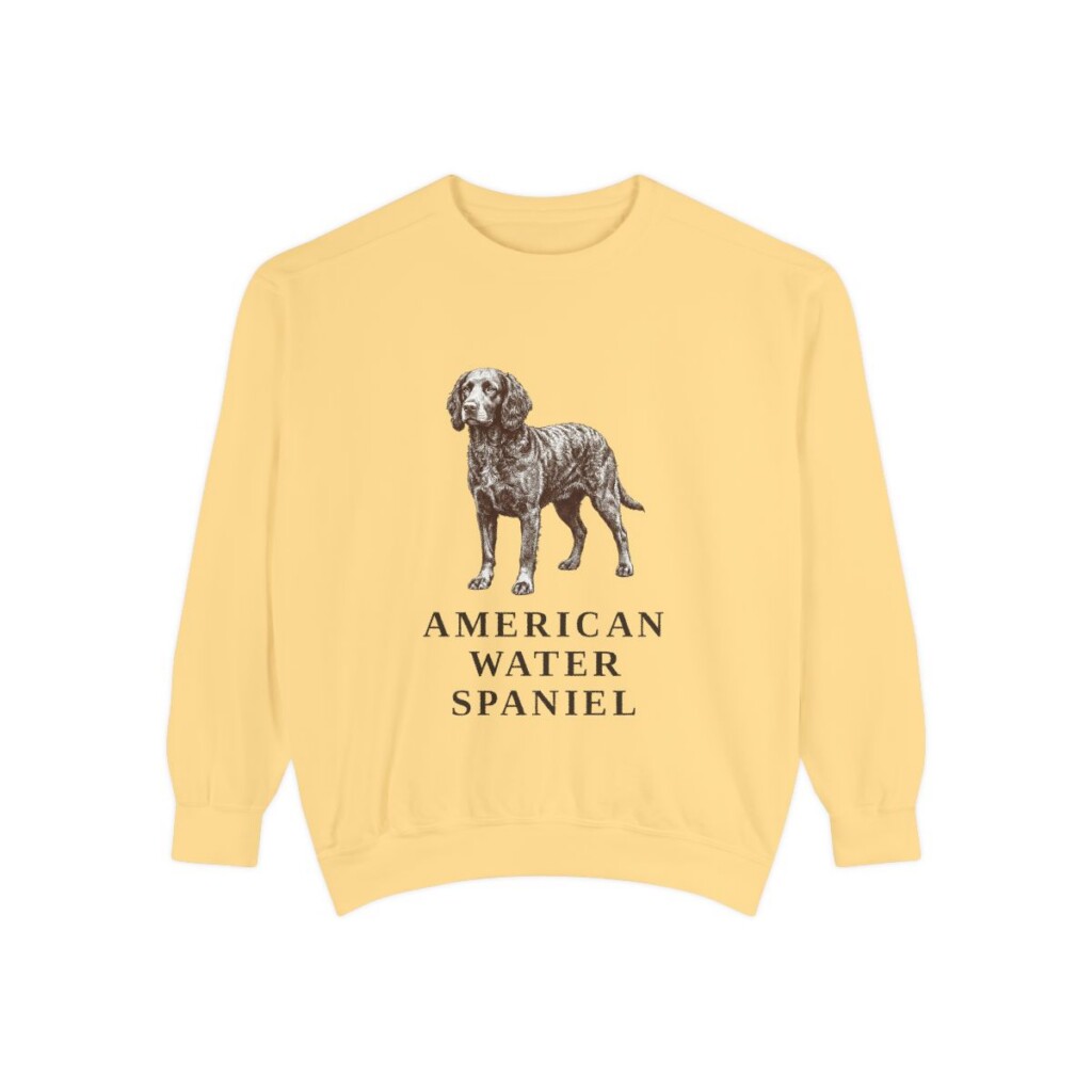 american-water-spaniel-sweatshirt-butter American Water Spaniel Sweatshirt, Butter, front view