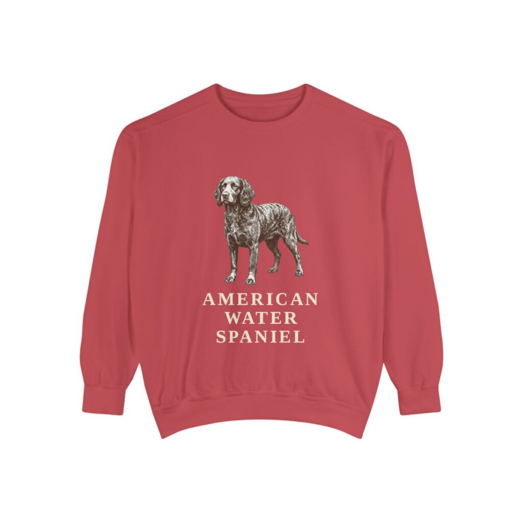 american-water-spaniel-sweatshirt-crimson American Water Spaniel Sweatshirt, Crimson, front view