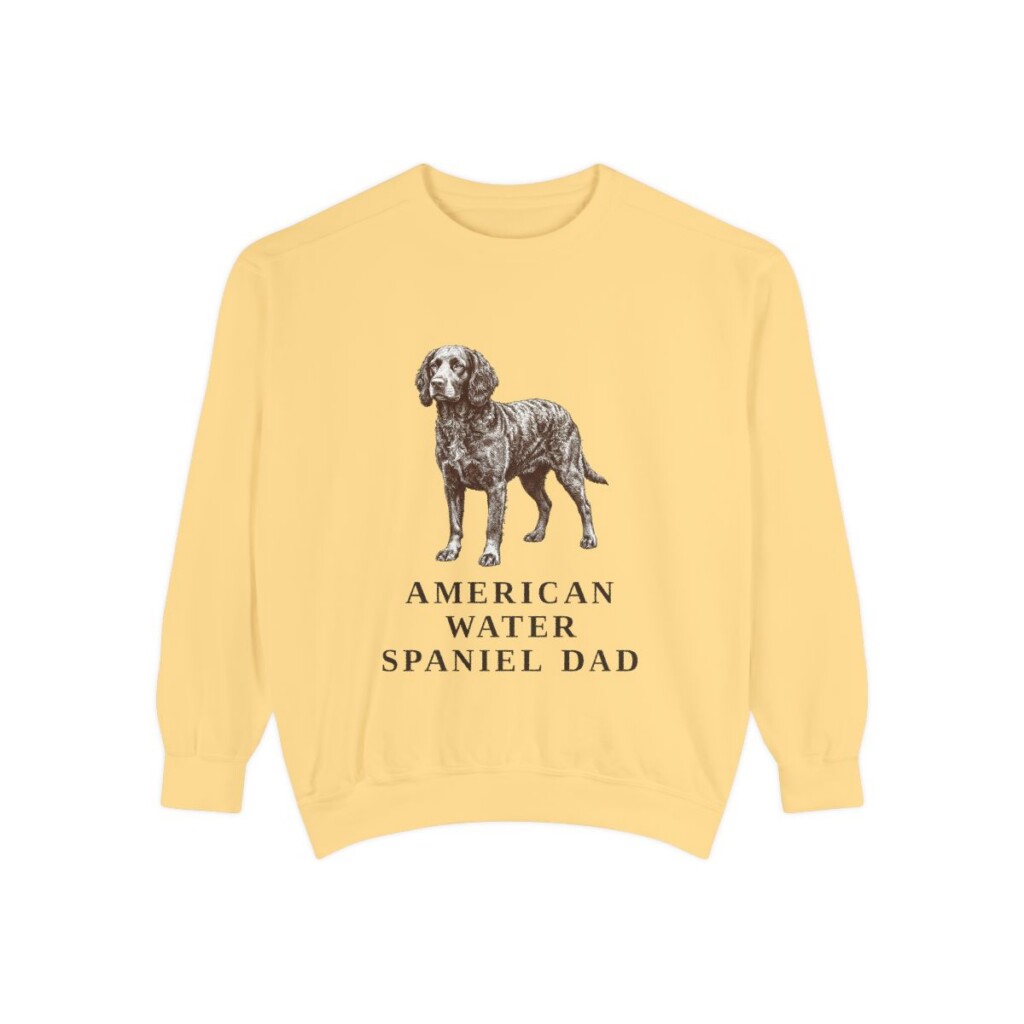 American Water Spaniel Dad Sweatshirt, Butter, front view
