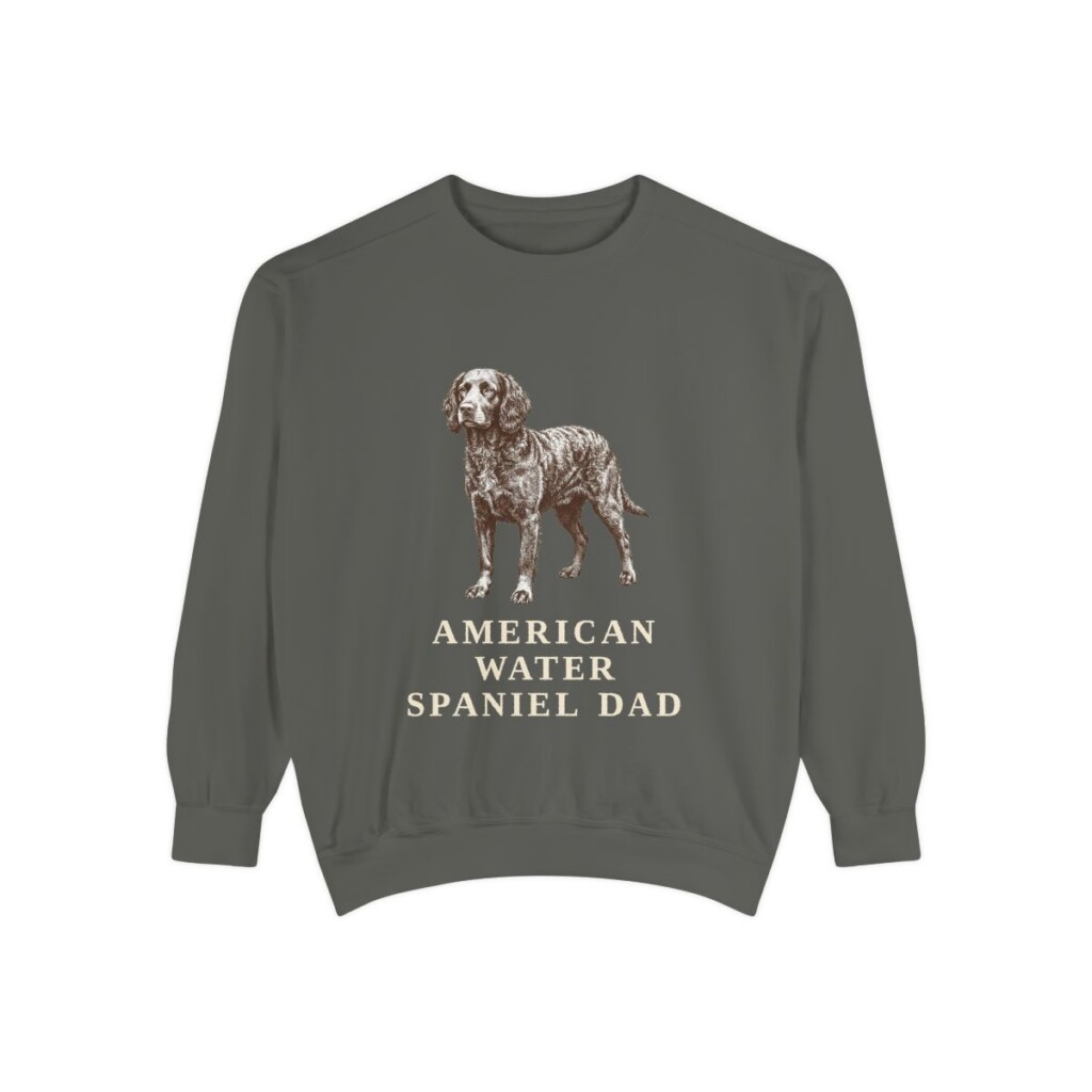 American Water Spaniel Dad Sweatshirt, Pepper, front view