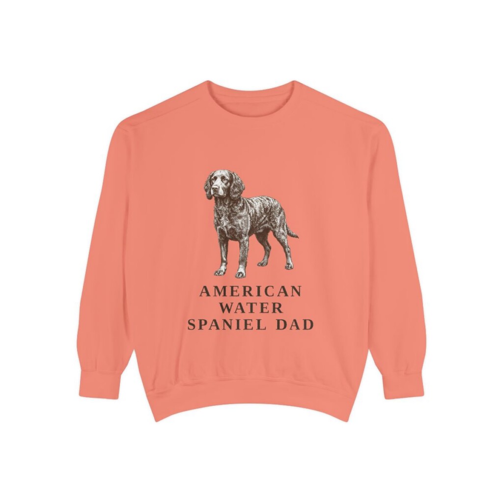 American Water Spaniel Dad Sweatshirt, Terracotta, front view