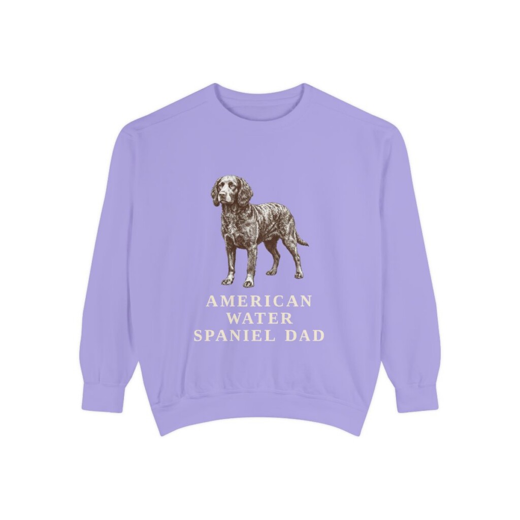American Water Spaniel Dad Sweatshirt, Violet, front view