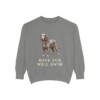 American Water Spaniel Humor Sweatshirt, Grey, front view