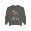 American Water Spaniel Humor Sweatshirt, Pepper, front view