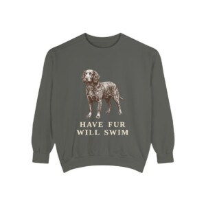 American Water Spaniel Humor Sweatshirt, Pepper, front view