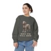 American Water Spaniel Humor Sweatshirt, Pepper, person 2 front