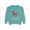 American Water Spaniel Humor Sweatshirt, Seafoam, front view