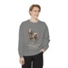 American Water Spaniel Latin Sweatshirt, Grey, person 1 front