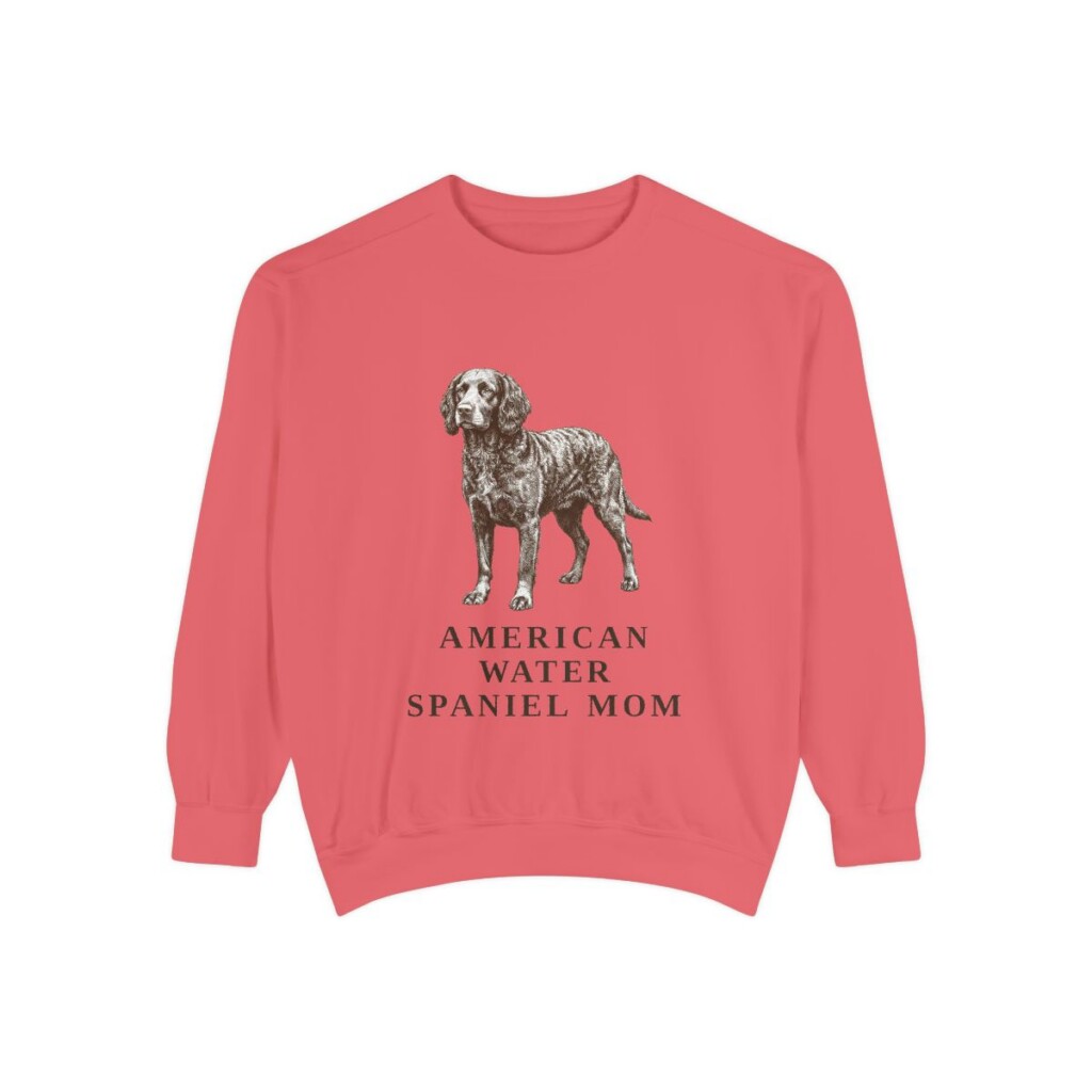 american-water-spaniel-sweatshirt-mom-watermelon American Water Spaniel Mom Sweatshirt, Watermelon, front view