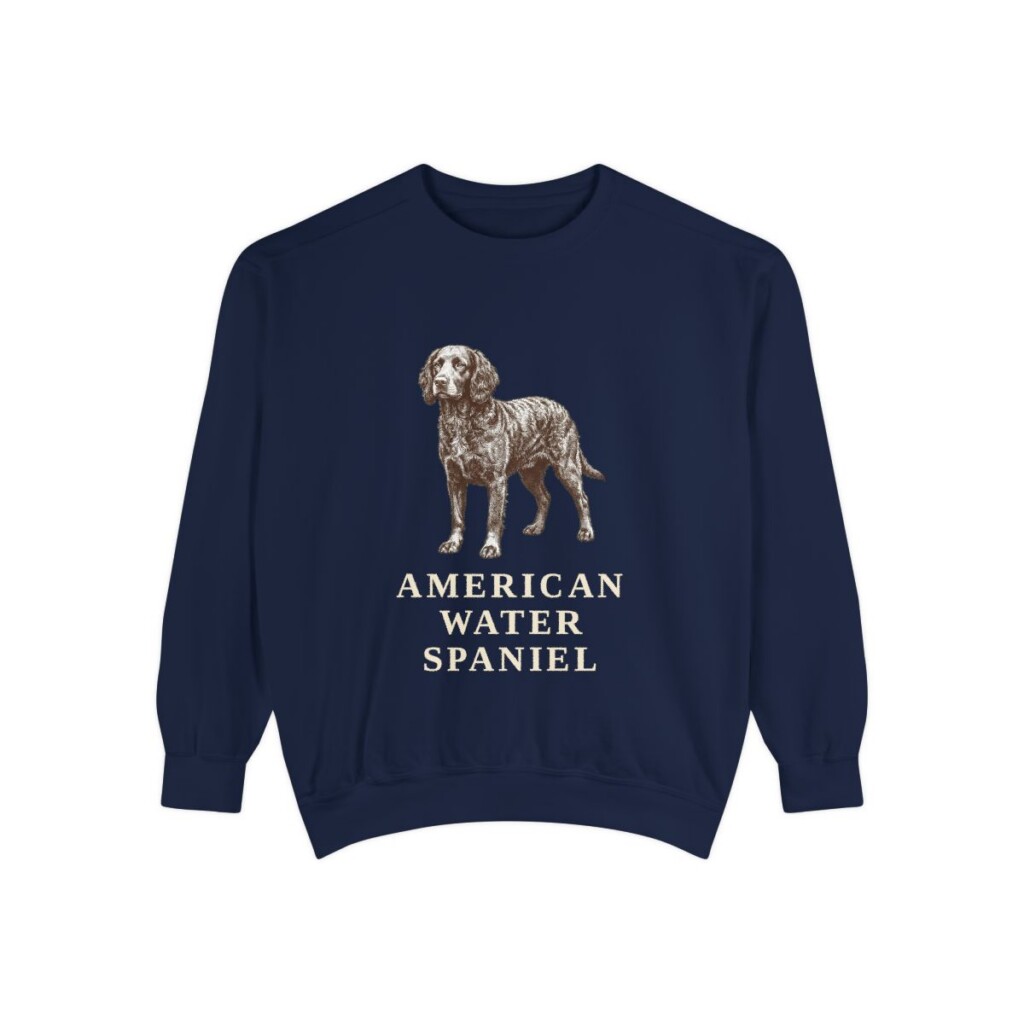american-water-spaniel-sweatshirt-true-navy American Water Spaniel Sweatshirt, True Navy, front view