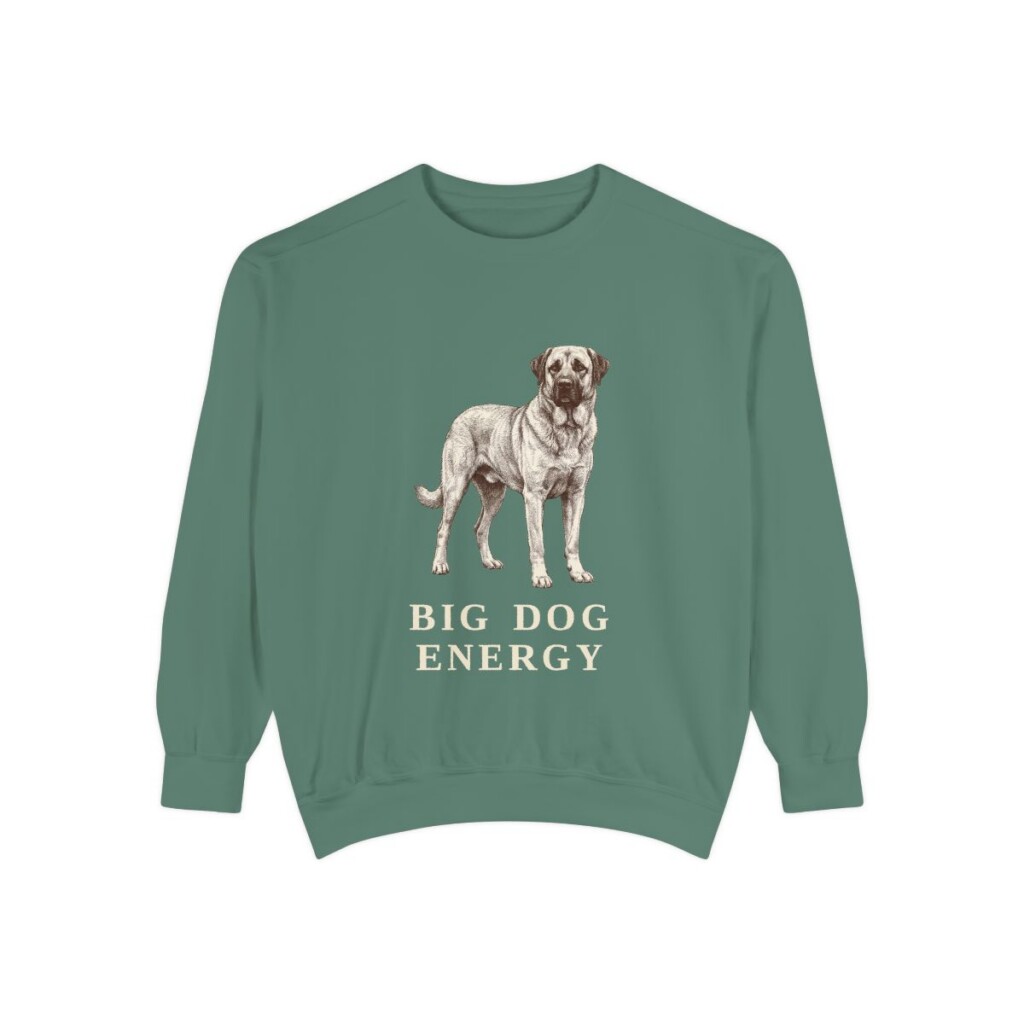 Anatolian Shepherd Humor Sweatshirt, Light Green, front view