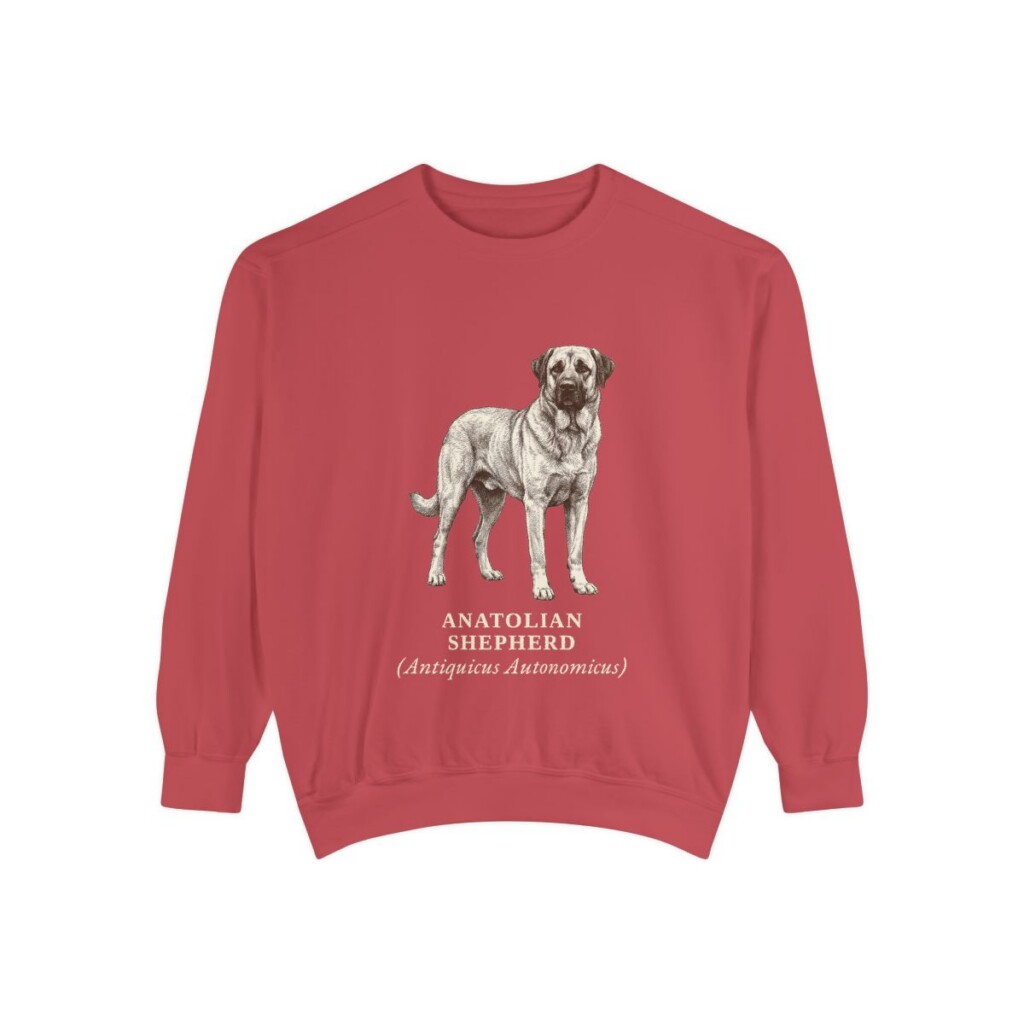 anatolian-shepherd-sweatshirt-latin-crimson Anatolian Shepherd Latin Sweatshirt, Crimson, front view