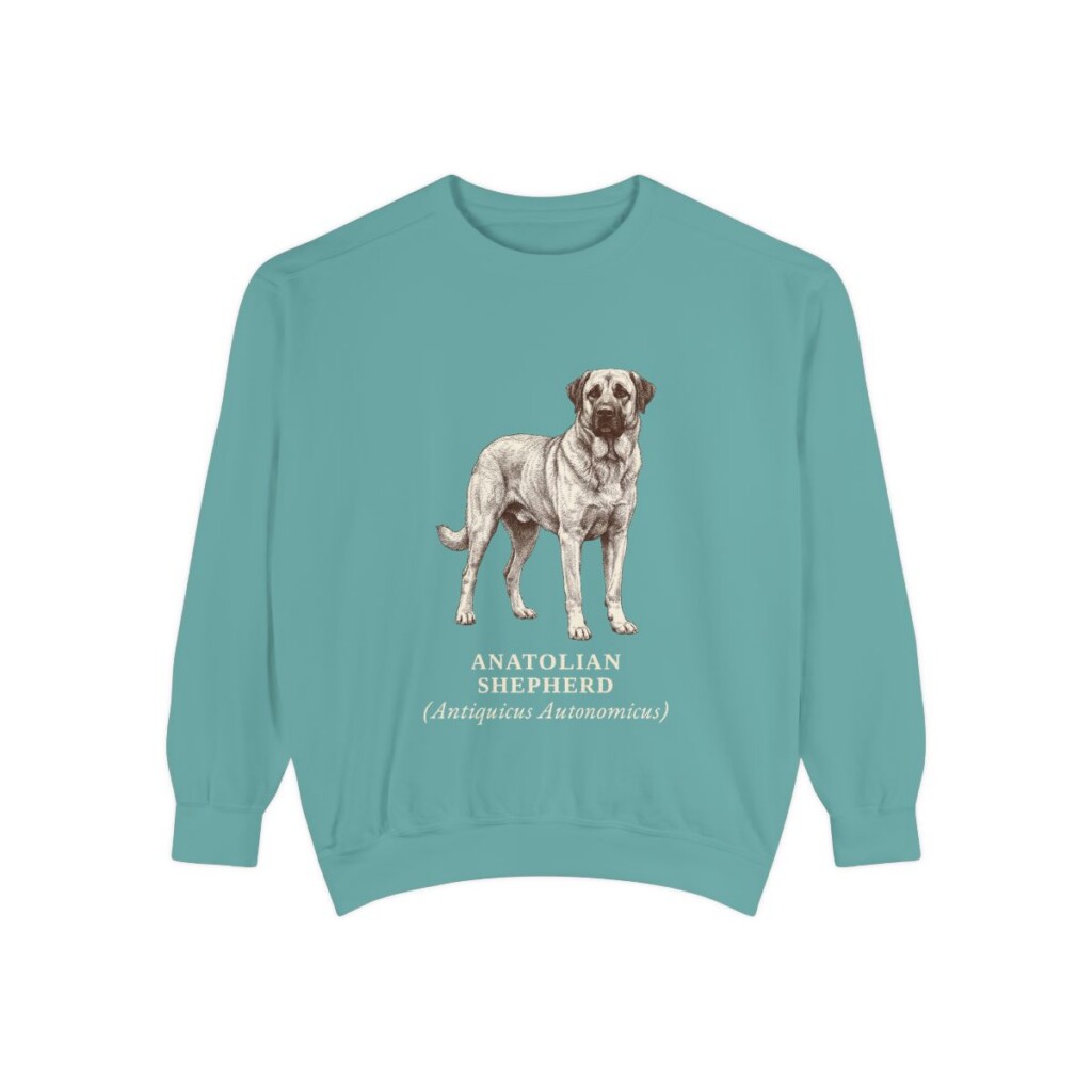 anatolian-shepherd-sweatshirt-latin-seafoam Anatolian Shepherd Latin Sweatshirt, Seafoam, front view
