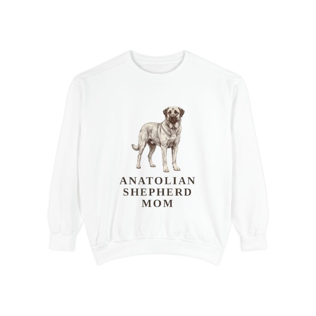Anatolian Shepherd Mom Sweatshirt, White, front view