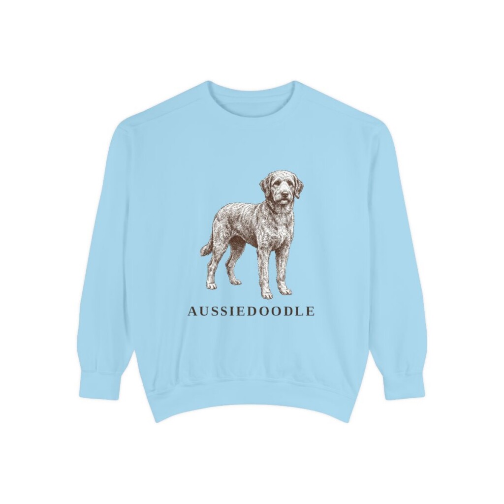 Aussiedoodle Sweatshirt, Chambray, front view