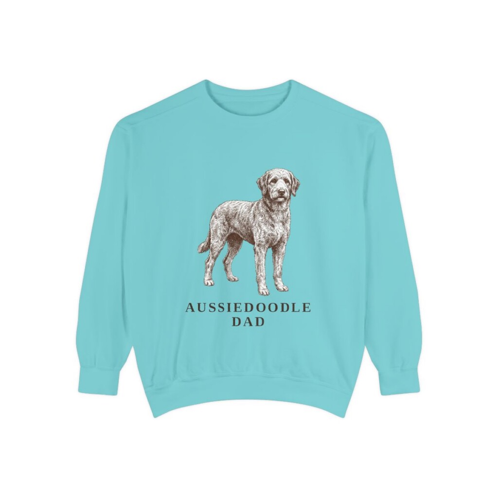 Aussiedoodle Dad Sweatshirt, Chalky Mint, front view