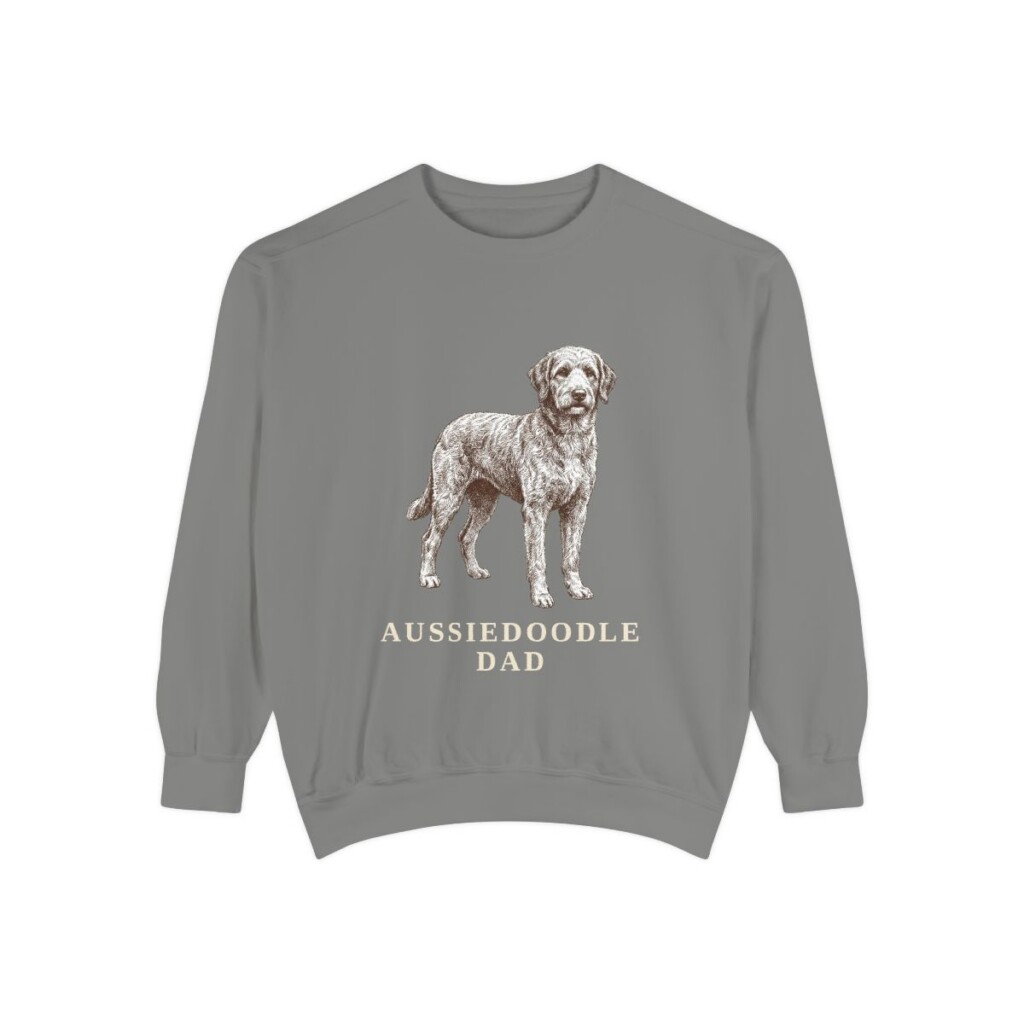 Aussiedoodle Dad Sweatshirt, Grey, front view