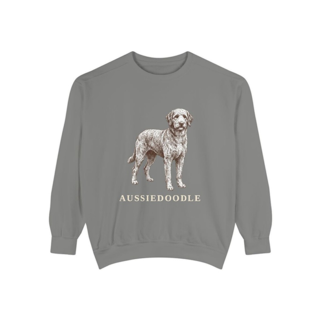 Aussiedoodle Sweatshirt, Grey, front view