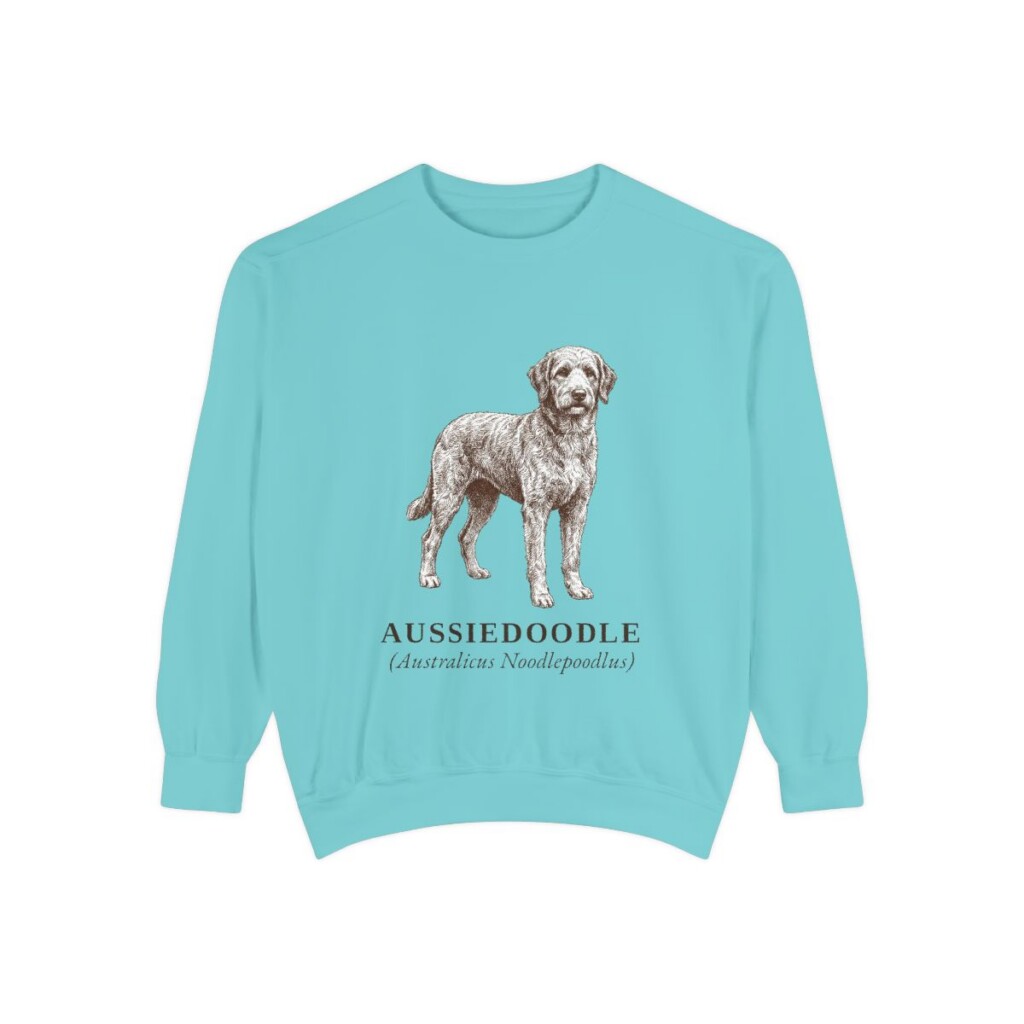 Aussiedoodle Latin Sweatshirt, Chalky Mint, front view