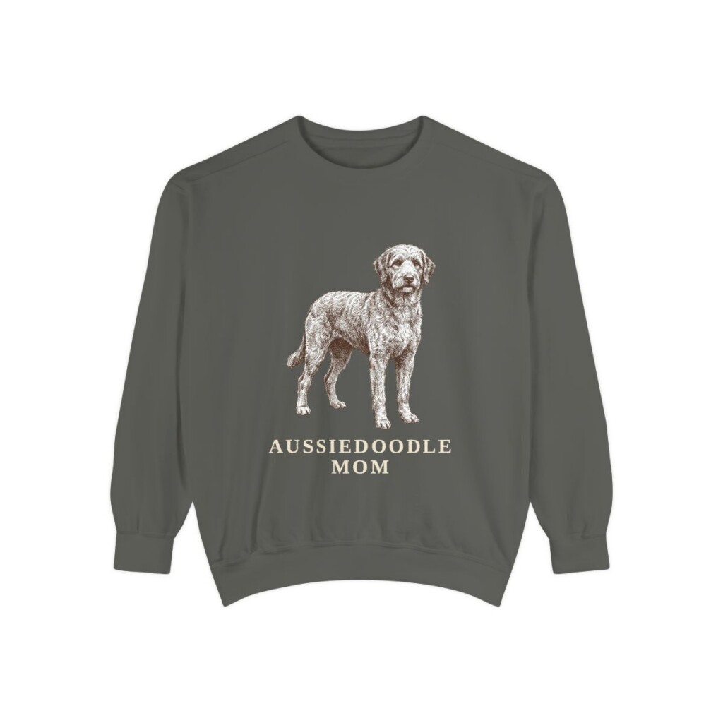 Aussiedoodle Mom Sweatshirt, Pepper, front view