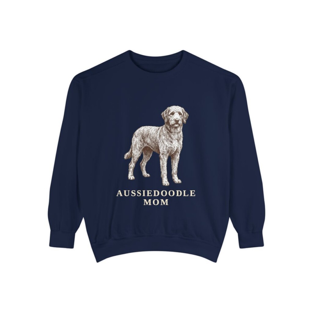 Aussiedoodle Mom Sweatshirt, True Navy, front view