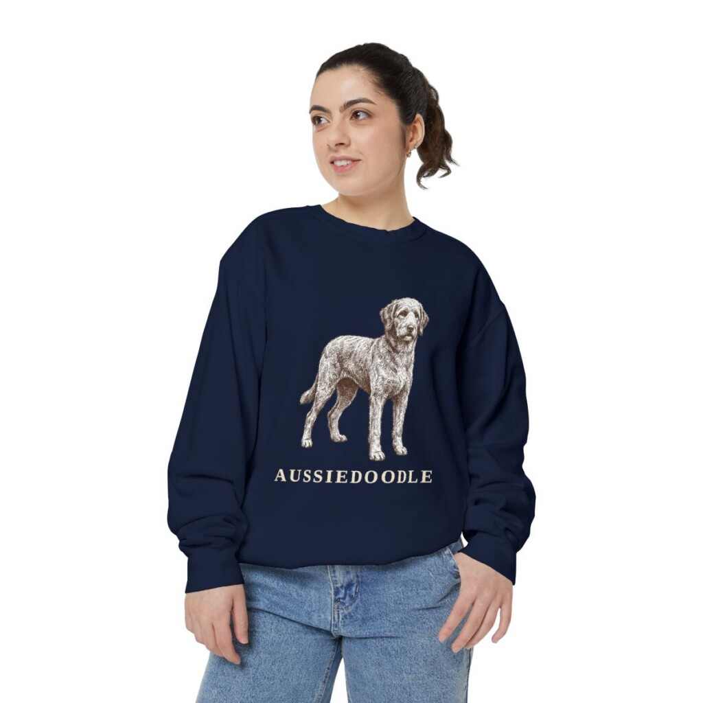 Aussiedoodle Sweatshirt, True Navy, person 2 front