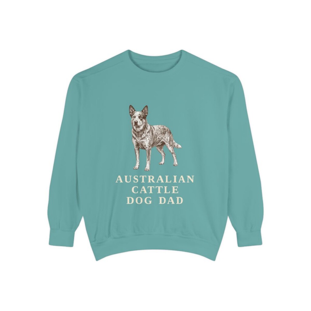 Australian Cattle Dog Dad Sweatshirt, Seafoam, front view