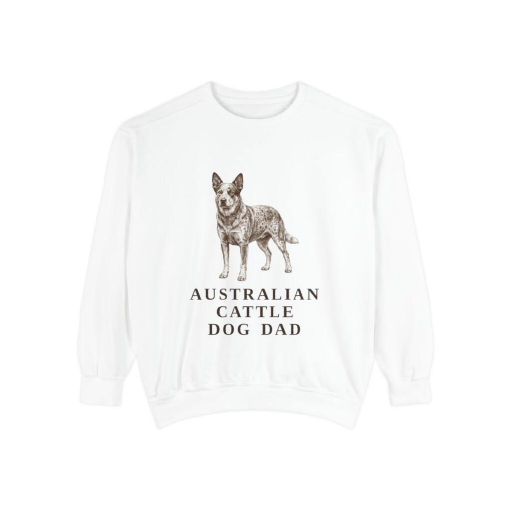 Australian Cattle Dog Dad Sweatshirt, White, front view