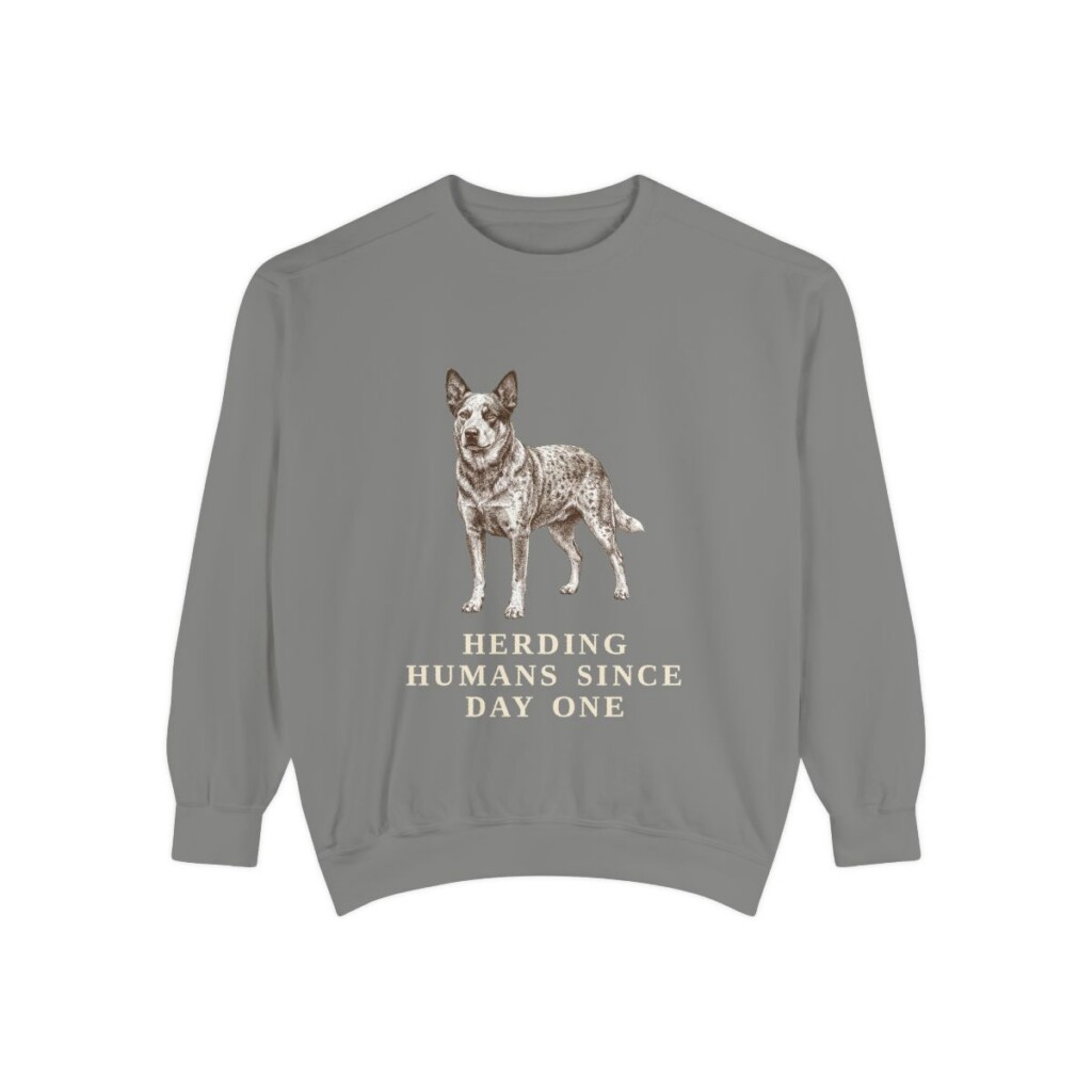Australian Cattle Dog Humor Sweatshirt, Grey, front view