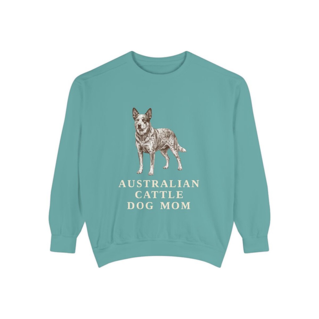 Australian Cattle Dog Mom Sweatshirt, Seafoam, front view
