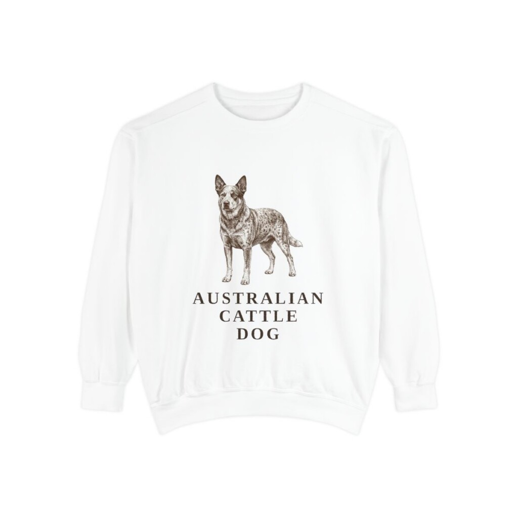 Australian Cattle Dog Sweatshirt, White, front view