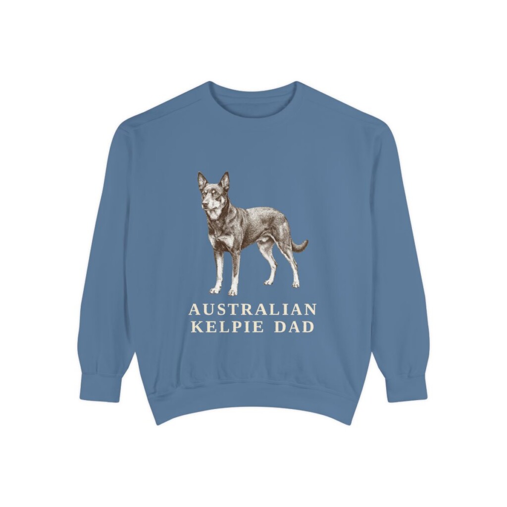 Australian Kelpie Dad Sweatshirt, Blue Jean, front view