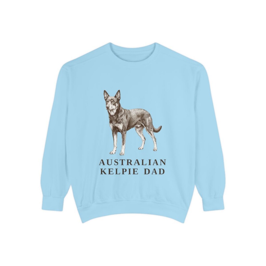 Australian Kelpie Dad Sweatshirt, Chambray, front view