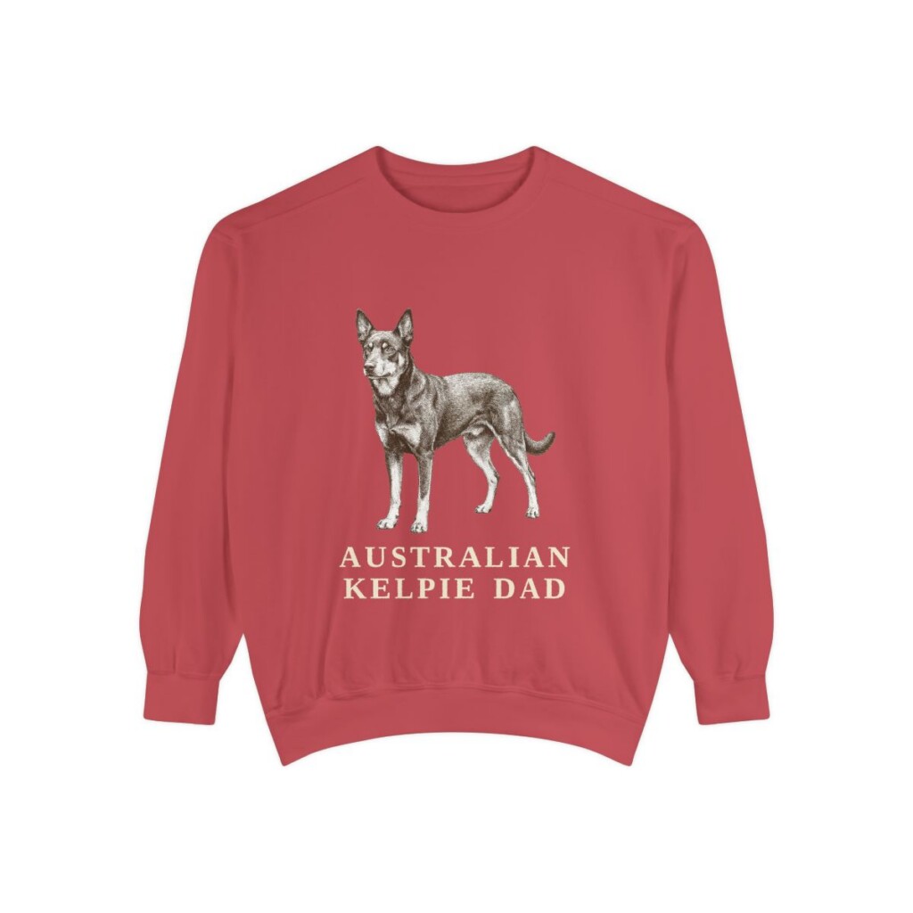Australian Kelpie Dad Sweatshirt, Crimson, front view