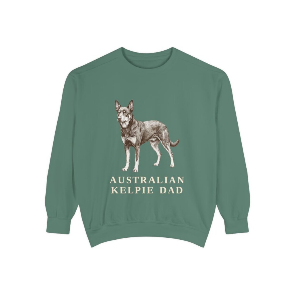 Australian Kelpie Dad Sweatshirt, Light Green, front view