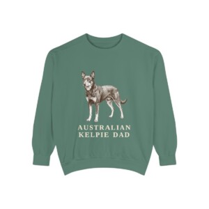 Australian Kelpie Dad Sweatshirt, Light Green, front view