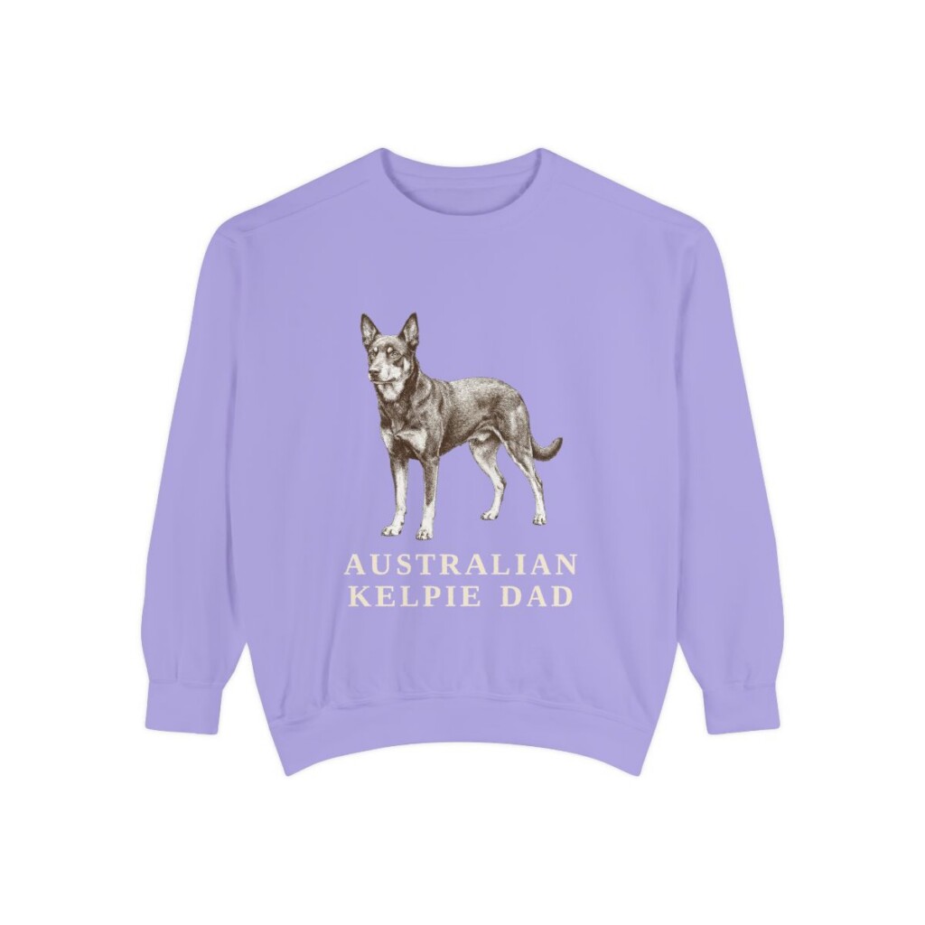 Australian Kelpie Dad Sweatshirt, Violet, front view